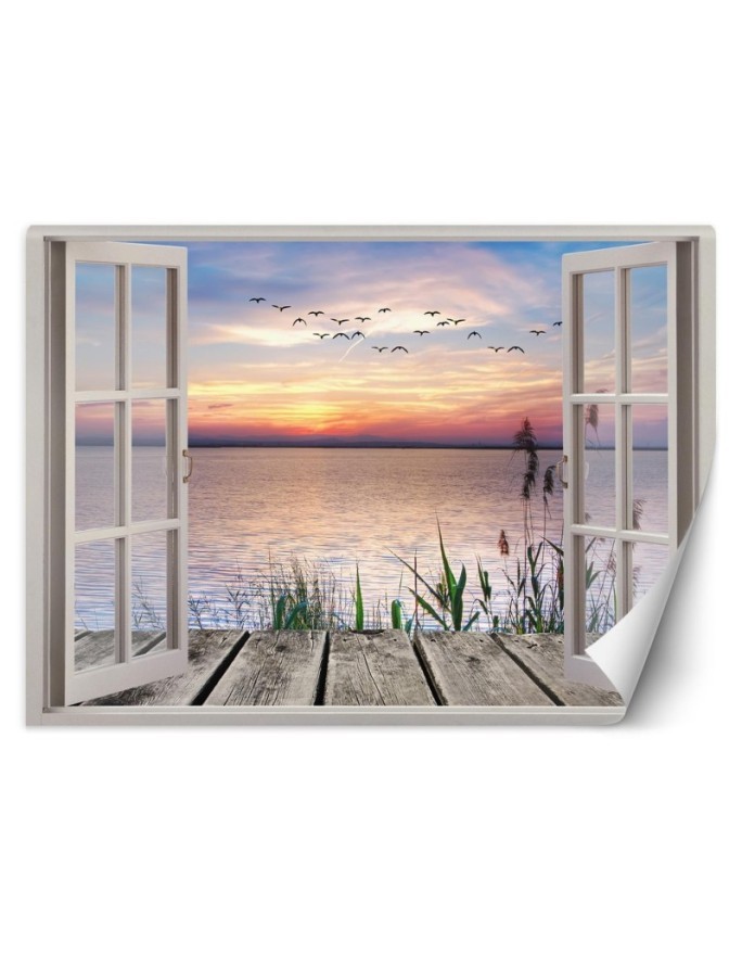 Stylish Wallpapers - Window overlooking the setting sun | FEEBY