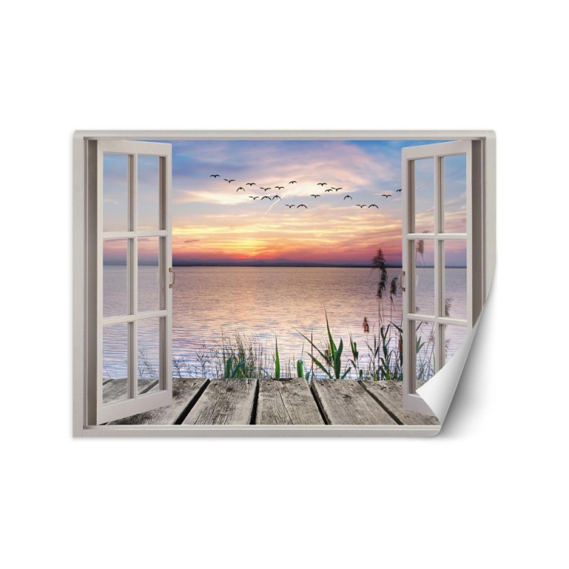 Stylish Wallpapers - Window overlooking the setting sun | FEEBY