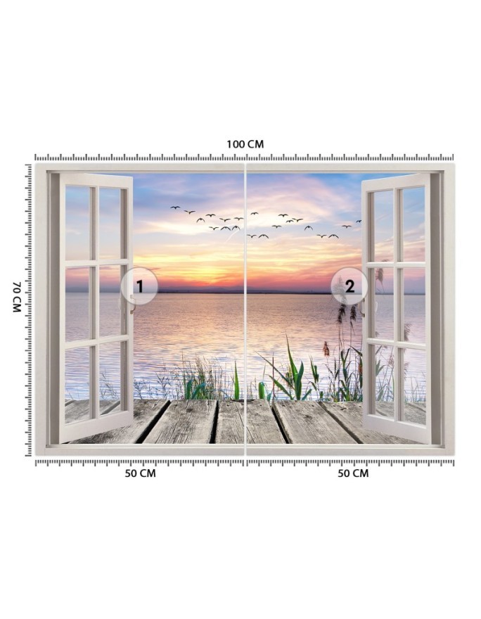 Stylish Wallpapers - Window overlooking the setting sun | FEEBY