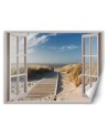 Wallpapers for living room - Window view beach dunes pier | FEEBY