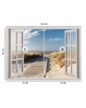 Wallpapers for living room - Window view beach dunes pier | FEEBY