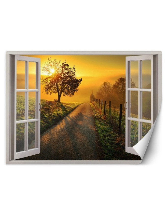 Most fashionable wall murals - Window view sunset landscape | FEEBY