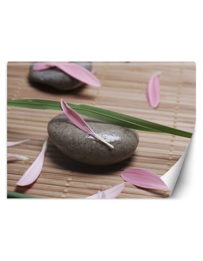 Wall mural for spa or office - Stone flower petals | FEEBY