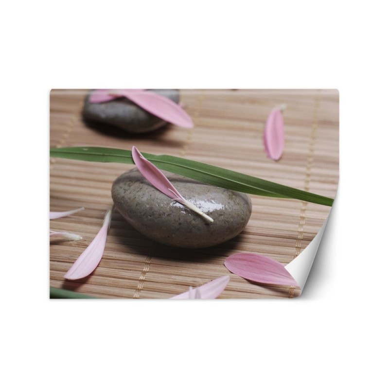 Wall mural for spa or office - Stone flower petals | FEEBY