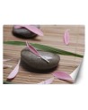 Wall mural for spa or office - Stone flower petals | FEEBY