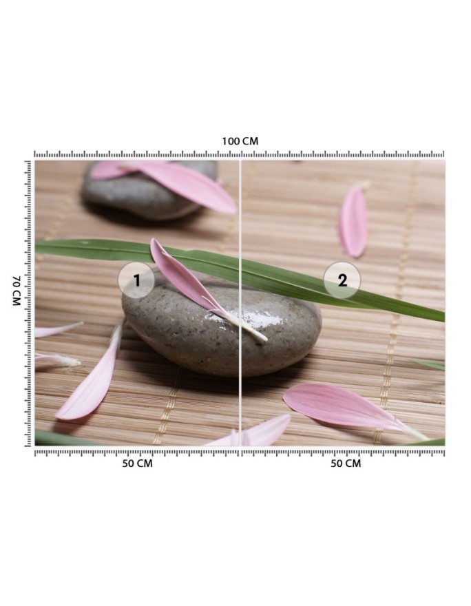 Wall mural for spa or office - Stone flower petals | FEEBY