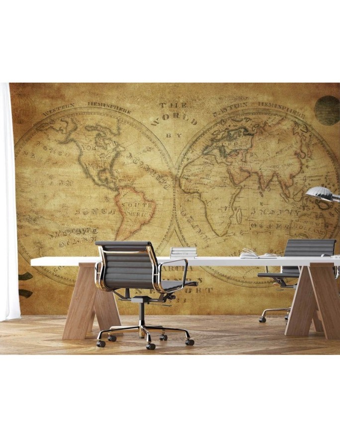 Stylish wall murals - Old retro world map | FEEBY