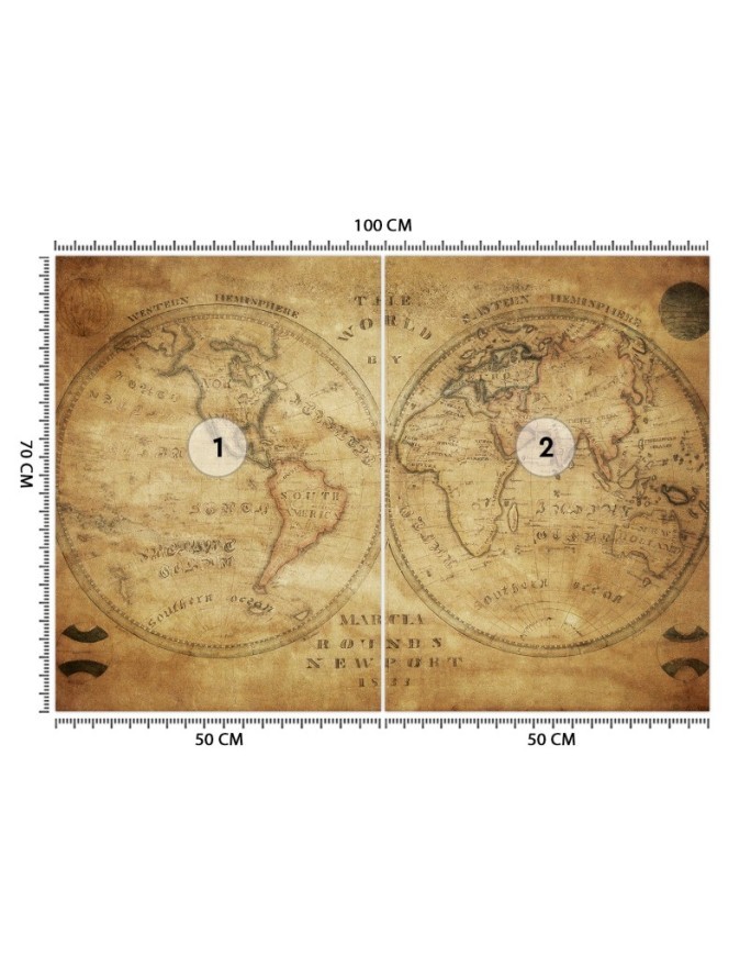 Stylish wall murals - Old retro world map | FEEBY