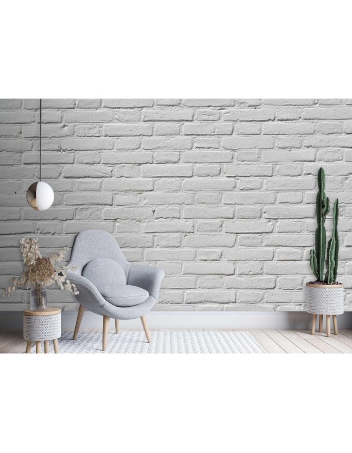 Texture wall murals - White brick wall | FEEBY