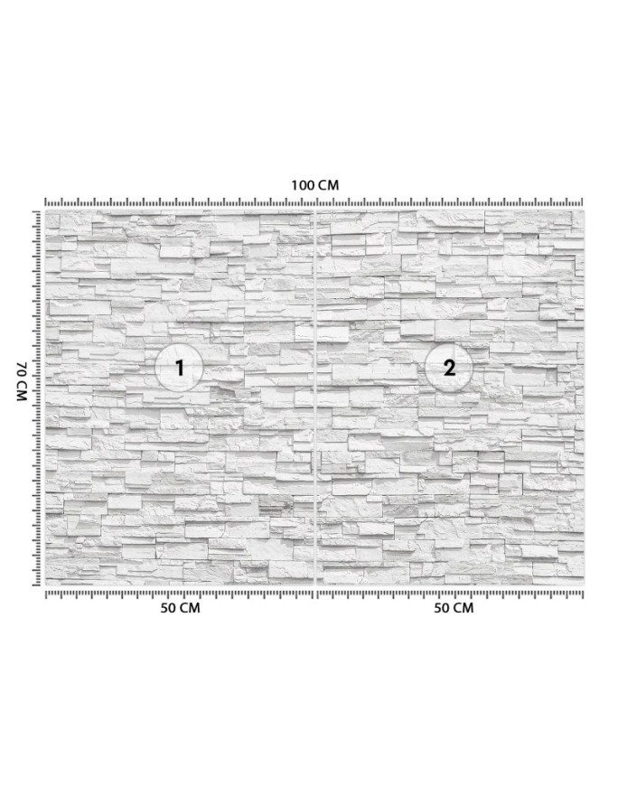 Modern wall mural - White brick wall | FEEBY