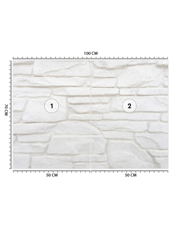 Modern wall mural - White stone wall | FEEBY