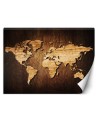 Elegant wall murals for the living room - World map on wood | FEEBY