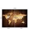 Elegant wall murals for the living room - World map on wood | FEEBY