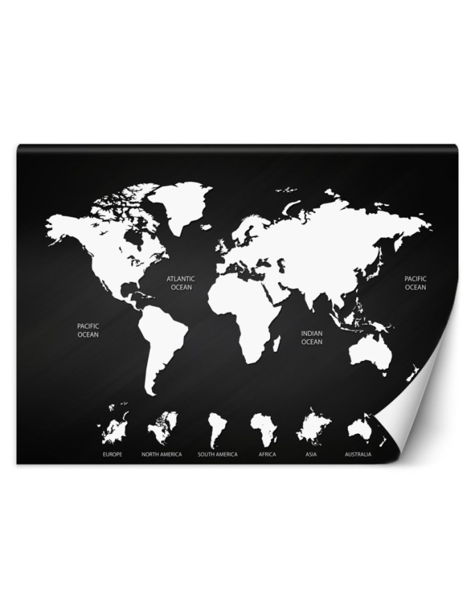 Wall mural World Map Black...