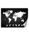 Inspirational wall murals - Black and white world map | FEEBY