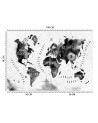 Wall mural - Monochrome watercolour world map | FEEBY
