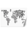 Wall mural - World map black and white lettering Scandinavian style | FEEBY