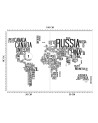 Wall mural - World map black and white lettering Scandinavian style | FEEBY