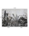 Tropical wall mural - Black and white tropical leaves on concrete background | FEEBY