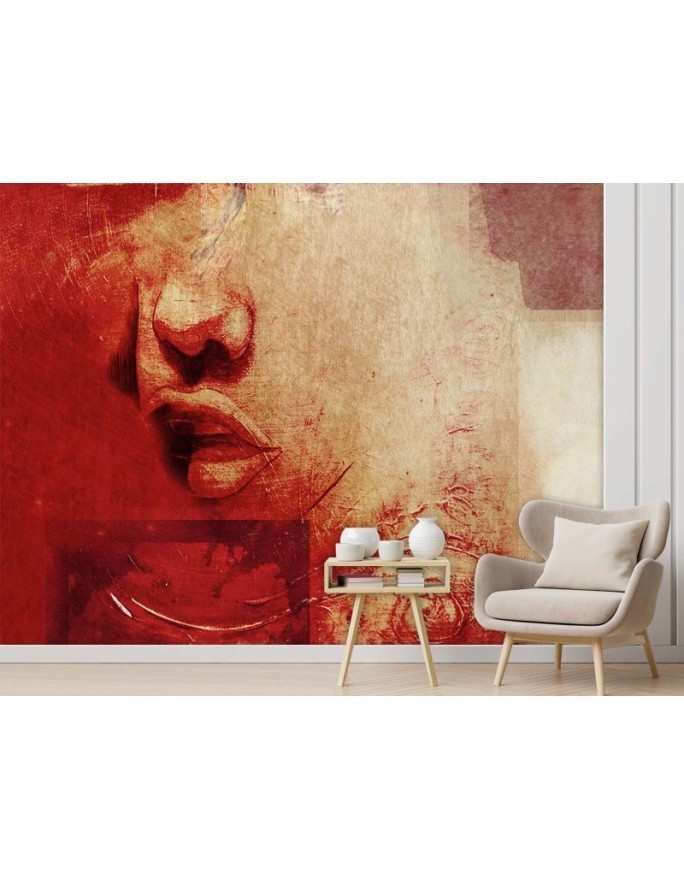 Modern wall mural - Delicate female lips abstract | FEEBY