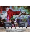 Inspirational wall mural - Woman in red dress abstract | FEEBY