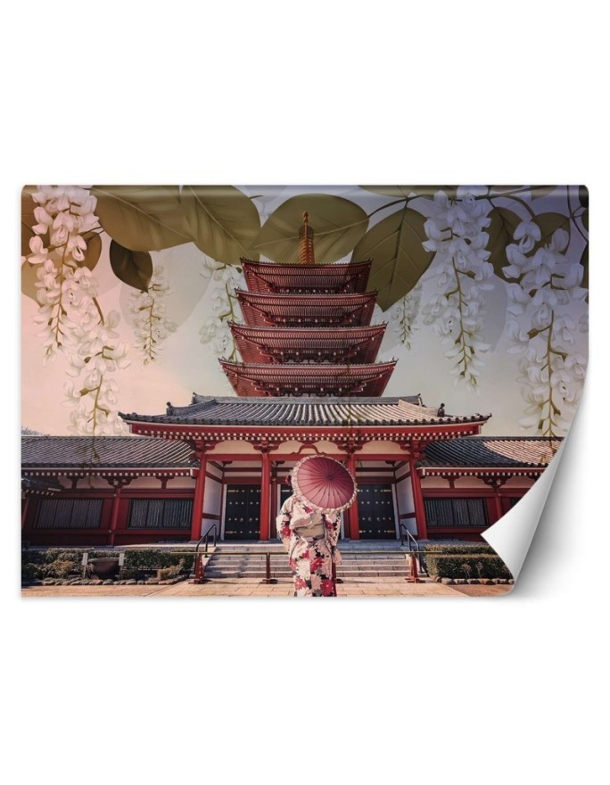 Inspirational wall mural - Geisha and Senso Ji temple in Tokyo | FEEBY
