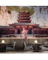 Inspirational wall mural - Geisha and Senso Ji temple in Tokyo | FEEBY