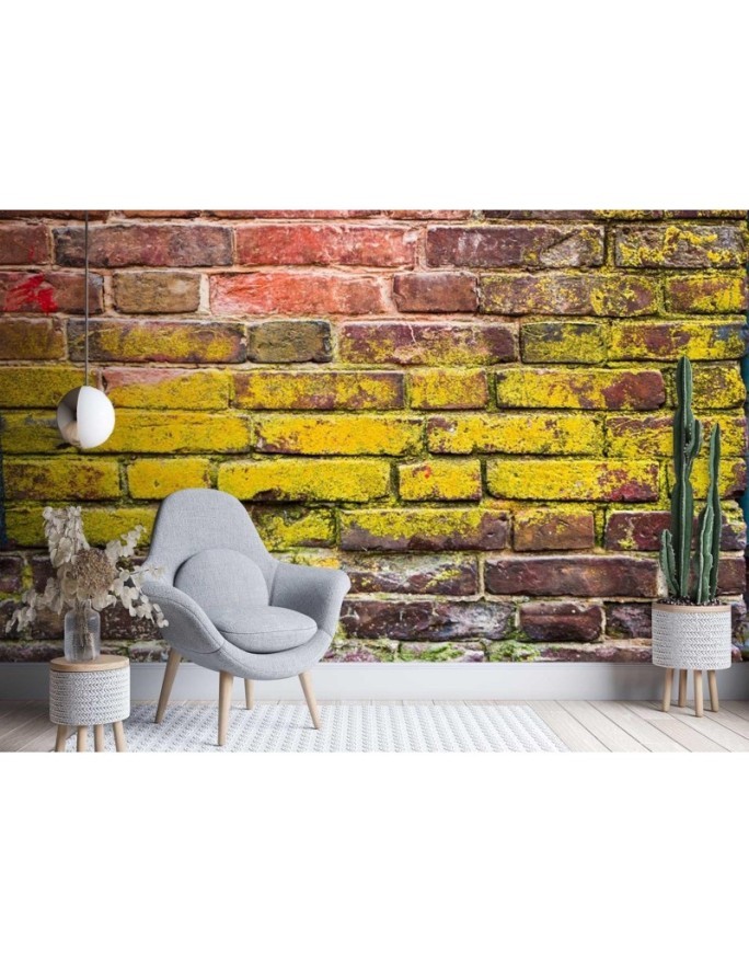 Texture wall murals - Old coloured brick wall | FEEBY