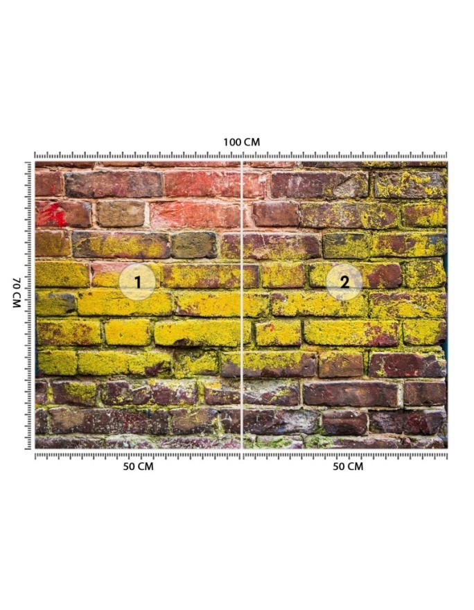 Texture wall murals - Old coloured brick wall | FEEBY