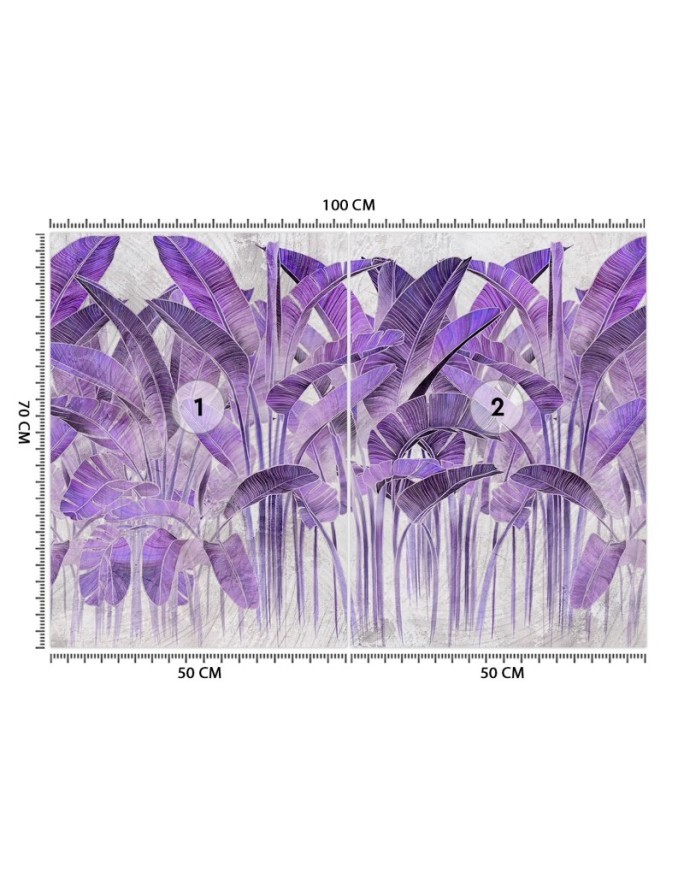 Original wall murals - Purple banana leaves | FEEBY