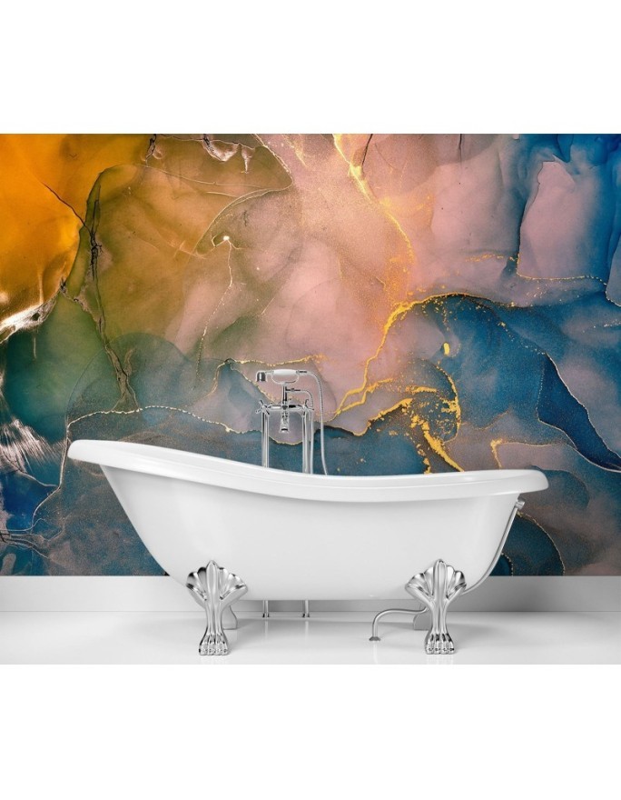 Living room Wallpaper - Colourful abstract | FEEBY
