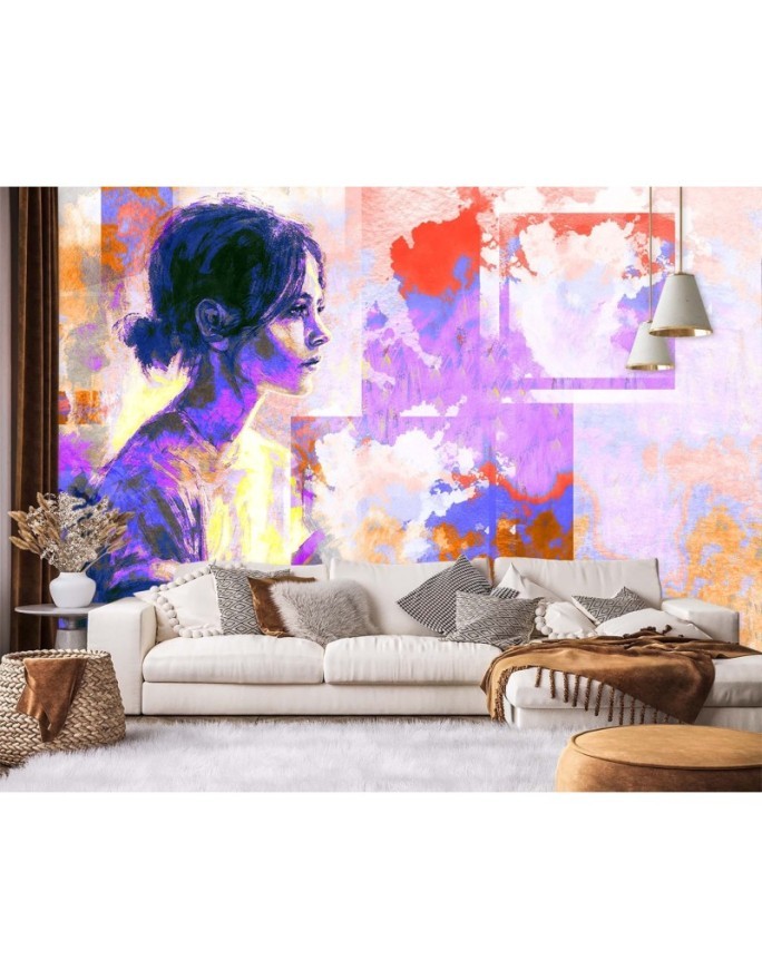 Inspirational Wallpapers - Abstract portrait of a woman in purple | FEEBY