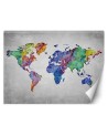 Wallpaper - Coloured world map in watercolour | FEEBY