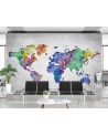 Wallpaper - Coloured world map in watercolour | FEEBY
