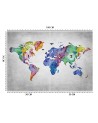 Wallpaper - Coloured world map in watercolour | FEEBY