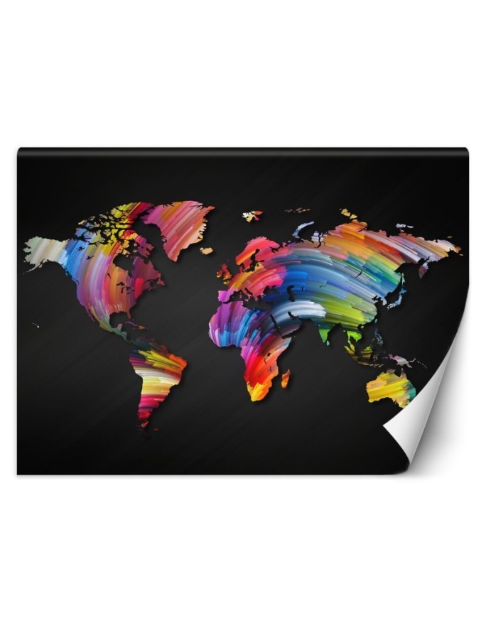 Wallpaper - World map in pastel colours | FEEBY