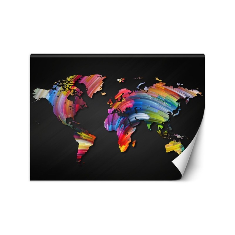 Wallpaper - World map in pastel colours | FEEBY