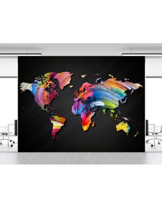 Wallpaper - World map in pastel colours | FEEBY