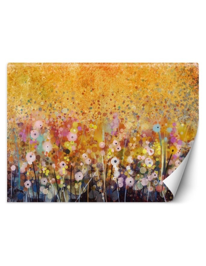 Living room Wallpaper - Meadow flowers colourful abstract | FEEBY