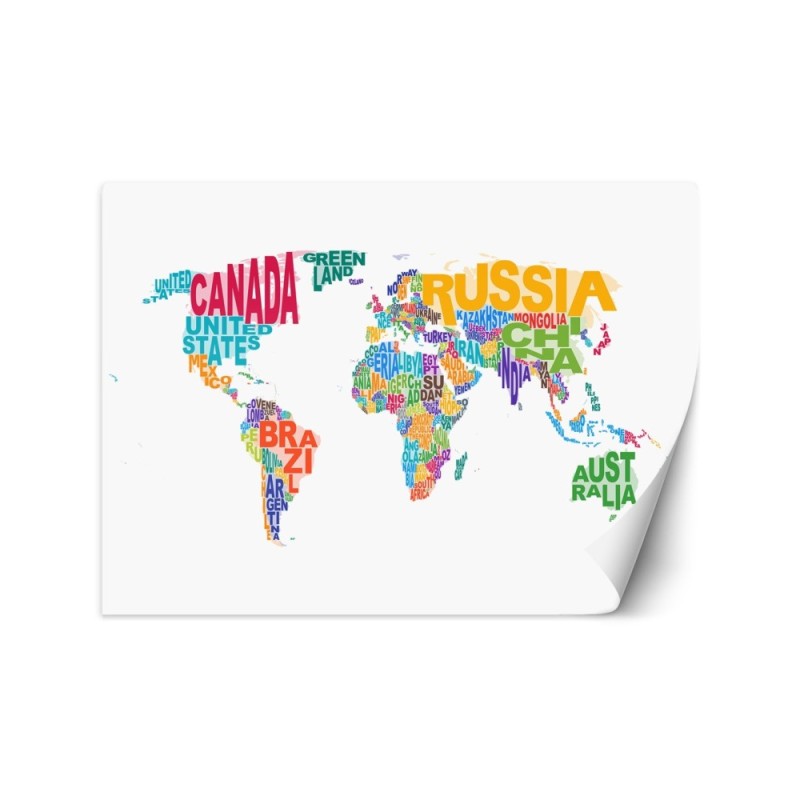 Inspirational Wallpaper - World map colourful lettering | FEEBY