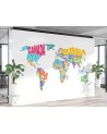 Inspirational Wallpaper - World map colourful lettering | FEEBY