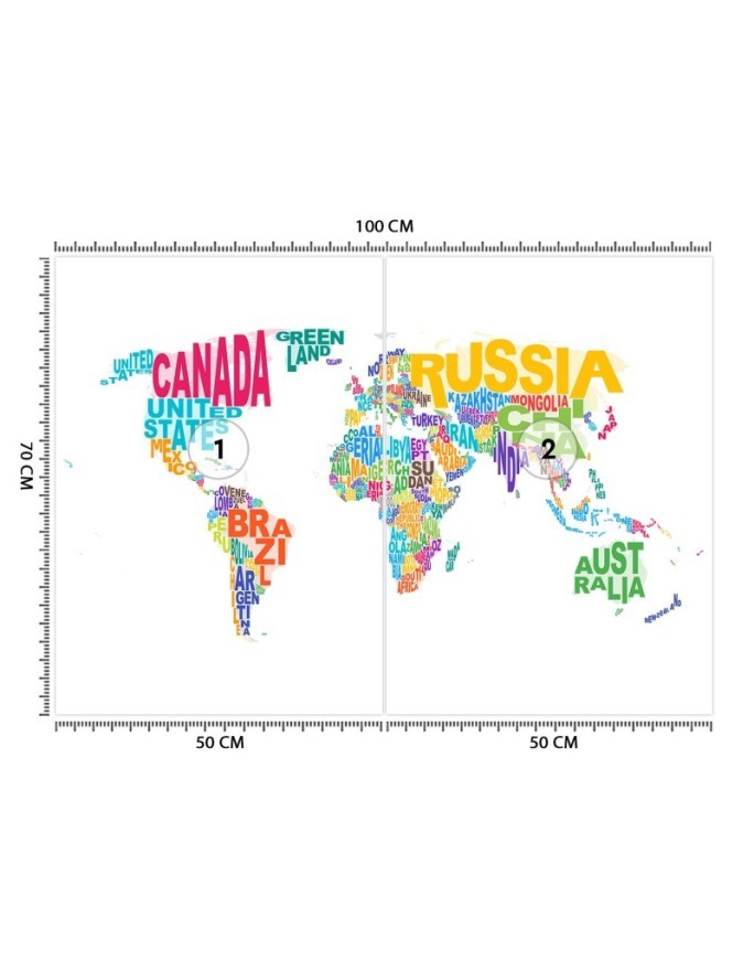 Inspirational Wallpaper - World map colourful lettering | FEEBY