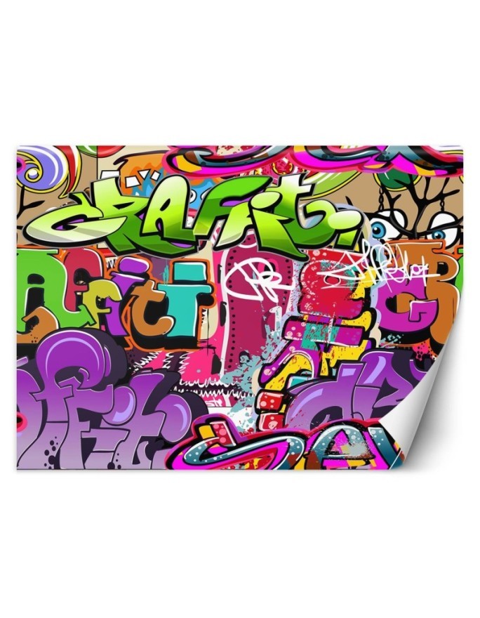 Wall mural - Graffiti art in neon colours street art | FEEBY
