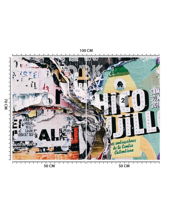 Modern wall murals - Wall grunge old torn posters | FEEBY