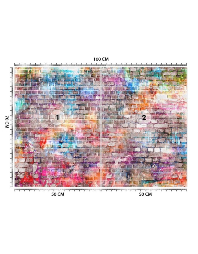 Texture wall murals - Coloured bricks | FEEBY