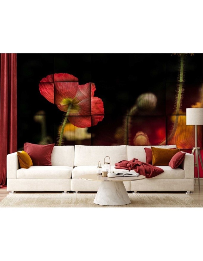 Original wall murals - Red flower poppies | FEEBY