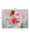 Unique wall murals - Red watercolour poppies | FEEBY