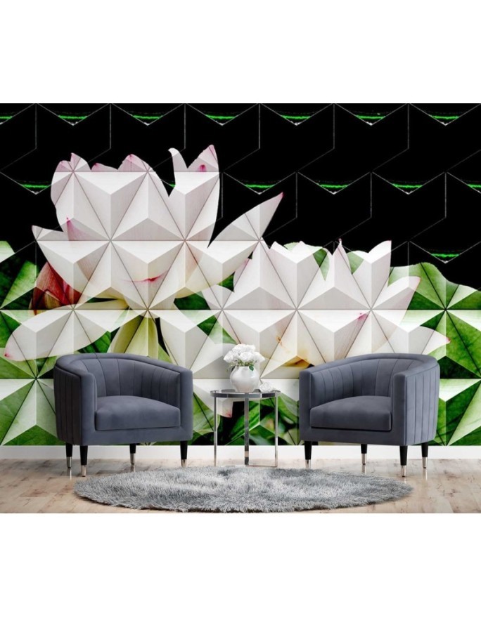 Modern wall murals - Geometric lotus flower | FEEBY