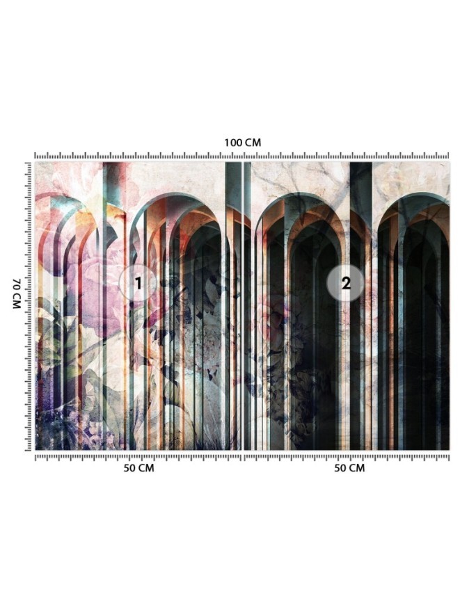 Living room wall mural - Columns of colourful flowers | FEEBY