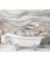 Depth effect wall murals - Flowers concrete abstract 3D | FEEBY